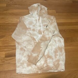 Nike Tan and Cream Tie-Dye Hoodie